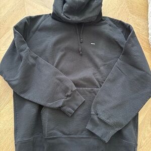 Supreme Black Pullover Hoodie with Small Chest Logo